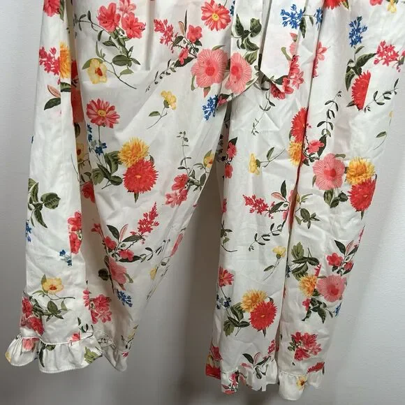 NWT Gal Meets Glam Beverly White Floral Cropped Jumpsuit Women's Size 14 - Picture 4 of 11